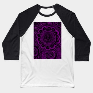 Midnight Purple Anemone Flowers Baseball T-Shirt